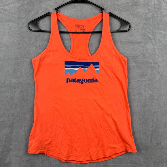 Patagonia Tops - Patagonia Womens Tank Top XS Orange Racerback Logo Activewear
